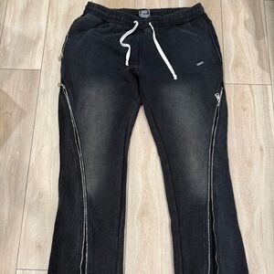Black Flared Sweatpants by Demik